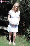 Amateur girl Hydii May parts her teen pussy after revealing pregnant belly