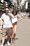 Graceful amateur babe with amazing tits posing naked in public place
