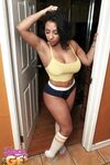 Thick ebony girlfriend in shorts sucking cock POV & getting covered in cum