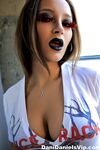 Wild vampire Dani Daniels goes topless and reveals her wonderful boobs