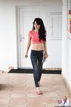 Gorgeous young teen Jessica peels skintight jeans for hot casting ass flash