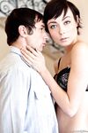 Skinny girl with short hair Zoe Voss seduces her man in bra and panty set