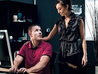 Hot secretary Christy Love getting fucked and creampied at the office