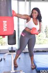Female boxer Ms Yummy finds some time to be fucked by white man