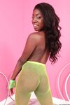 Slim black girl Anne Amari exposes her tiny titties and yummy ass in a solo