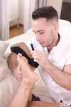 Sexy girl Lana Roy gives her masseur a footjob before fucking him