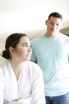 Busty stepsister Karlee Grey gives her stepsib an erotic massage before sex