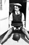 Schoolgirls from another era expose and even toy their natural pussies
