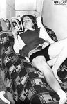 Schoolgirls from another era expose and even toy their natural pussies