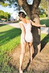 Breathtaking princess Isabela flashes her big breasts & rubs her clit outside