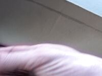 Oblivious busty Karmen Jay's big tits captured in downblouse voyeur photos