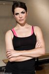 Hot slim Bobbi Starr poses in a black outfit as Bella Wilde stretches topless