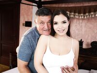 Beautiful girl Sofia Lee goes pussy to mouth with an old man