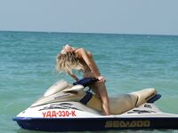 Teen Uliya B exposing her incredibly sexy big juggs on the water scooter