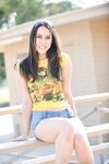 Amateur babe Mikah reveals her tiny boobs and tight butt in public