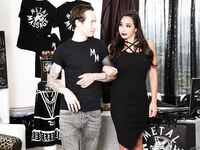 Hot brunette Karlee Grey gets banged by a punk rocker in his massage studio