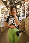 Skinny girl Carol Jasabe exposing her ass crack in public places