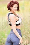 Fit redhead gets turned on while performing acts of public nudity