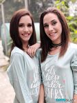 Twin girls takes self shots while clothed and in lingerie