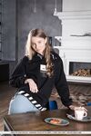 Flexible blonde teen Nimfa strikes great poses once she's totally naked
