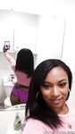 Curvy black chick Porsha Carrera taking selfies of her big black tits