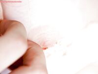 Beautiful teen girl Harper sliding off panties over long legs