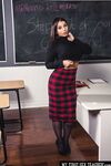 Sexy teacher Ivy LeBelle strips to her exotic lingerie & shows her monster ass