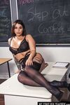 Sexy teacher Ivy LeBelle strips to her exotic lingerie & shows her monster ass