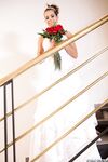 Bride with tiny tits Ferrera Gomez stripping and getting rammed in threeway