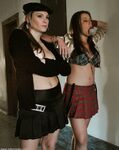 2 cruel chicks hold a man prisoner and make him eat their asses