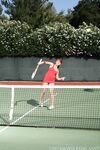 Curvy brunette Penny Flame flaunts hot ass & deep cleavage in her tennis dress