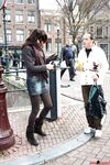 Visiting sex tourist pick up a couple of hookers from the red light district