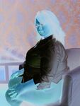 SSBBW takes off her glasses prior to getting naked and masturbating
