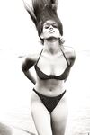 Sexy celebrity Cindy Crawford posing naked for the black and white photo shoot