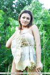 European glamour model Sofi A revealing perfect breasts in country field
