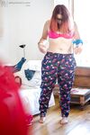Overweight female Leticia caught on camera getting dressed by peeping tom
