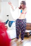 Overweight female Leticia caught on camera getting dressed by peeping tom