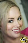 Big titted blonde chick Katie Kox spits out jizz after a gloryhole blowjob