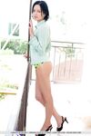 Erotic girl Loreen A baring hot tits & showing closeup nude upskirt on balcony