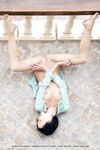 Erotic girl Loreen A baring hot tits & showing closeup nude upskirt on balcony