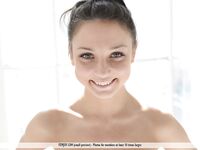 Sweet young Medina U kneel on a chair naked and flaunts her petite sexy ass
