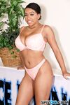 Ebony MILF Kat Garcia massages her huge natural tits and meaty snatch