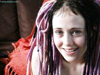 Cute dreadlock attired amateur Jade L posing in bra and underwear