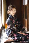 Japanese model Shuri Maihama removes upskirt panties in a kimono