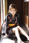 Japanese model Shuri Maihama removes upskirt panties in a kimono
