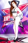 Red hair pornstar Veronica Vain stripping off sexy lingerie to model nude