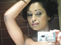 Legendary Indian MILF Priya Rai takes selfies of her big tits and black pussy