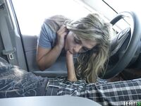 Slutty Nicolette Love gives blowjob in car & takes it home for POV facial