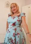 Classy mature Lorna Blu hiking dress to spread pussy lips & pinching nipples