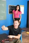 Brunette teacher Franceska Jaimes fucking a student with a big cock in class